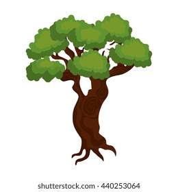large and leafy tree isolated icon design, vector illustration  graphic 