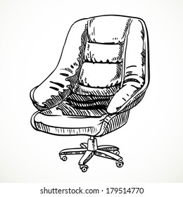 Large leather office chair vector sketch