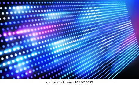 Large led projection screen. Colorful abstract background. Graphic elements for the design. Light show on the stage. Vector illustration.