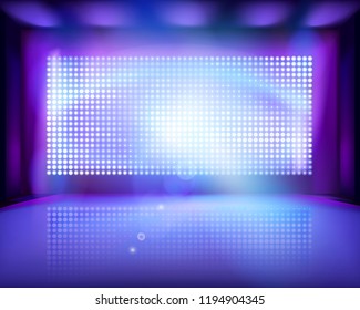 Large led projection screen. Vector illustration.