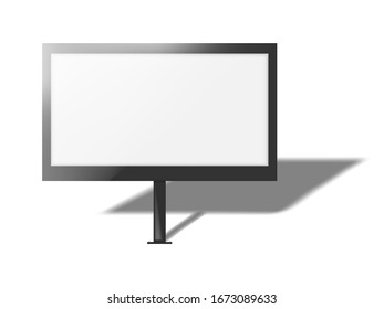 Large light box, vector mockup. Blank white billboard, template for design.