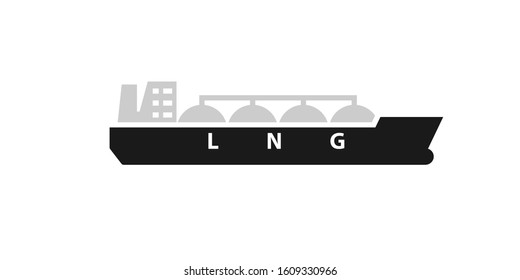 Large lng tanker glyph icon. Clipart image isolated on white background