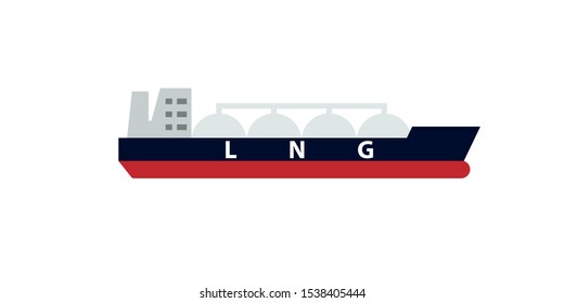 Large lng tanker icon. Clipart image isolated on white background