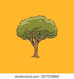 Large lush green tree illustration