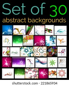 Large mega set of abstract backgrounds, sale. Abstract waves, geometric shapes, Christmas and other