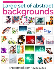 Large mega set of abstract backgrounds, sale. Abstract waves, geometric shapes, Christmas and other 