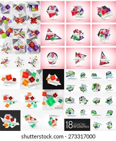Large mega set of infographic templates