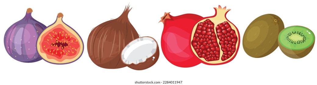 A large mega set of vegetables and fruits in a juicy cartoon style. The concept of healthy food and products. A bright element for your design.