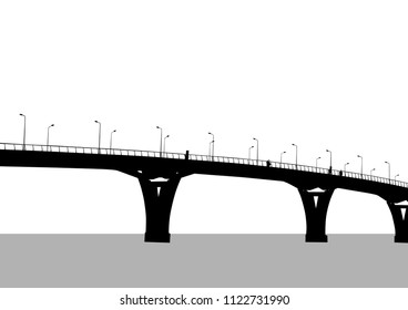 Large modern bridge across the river