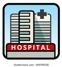 Gran ilustración de vector del edificio moderno del hospital. EPS10