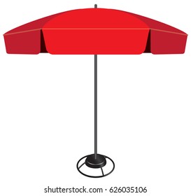 Large modern industrial umbrella with lower weighting