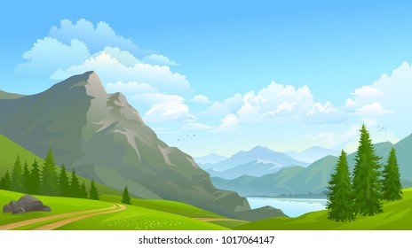 A large mountain beside a river