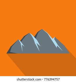Large mountain icon. Flat illustration of large mountain vector icon for web
