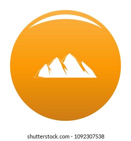 Large mountain icon. Simple illustration of large mountain vector icon for any design orange