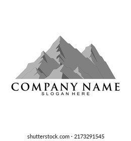 Large mountain illustration vector logo