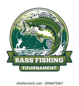 Large Mouth Bass Fishing Tournament Logo Design