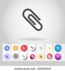 large multicolor set of clip icons
