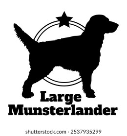 Large Munsterlander dog silhouette,  dog, dog breeds, logo, vector, silhouette, logo design, animal, illustration, icon, sign, design, black,  symbol, pet