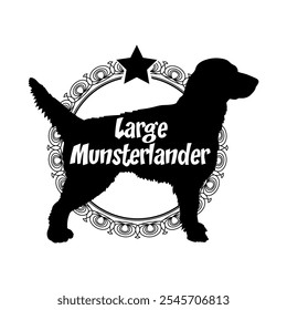 Large Munsterlander. dog silhouette, dog, dog breeds,  vector, silhouette, logo design, animal, illustration, icon, sign, black, pet