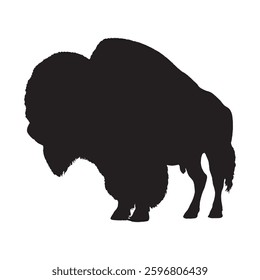 Large and Muscular Bison Silhouette for Strong and Impactful Graphics - Bison Vector - Bison Icon
