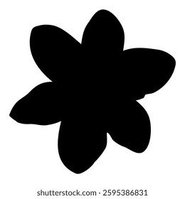 A large narcissus flower in the center. Isolated black symbol