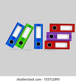 Large number of business documents with bookmarks. Paper work, office routine, bureaucracy concept. Flat design. Illustration for data, e-mail, management, services.