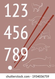 Numerosos, palillos y gatos