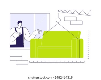 Large object moving abstract concept vector illustration. Full service movers deals with transportation of big objects, moving company couriers, real estate business abstract metaphor.