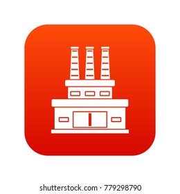 Large oil refinery icon digital red for any design isolated on white vector illustration