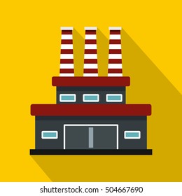 Large oil refinery icon. Flat illustration of large oil refinery vector icon for web