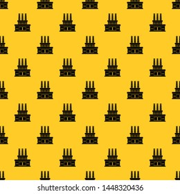 Large oil refinery pattern seamless vector repeat geometric yellow for any design