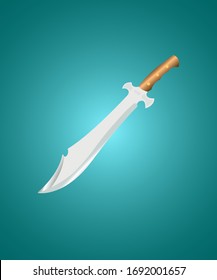 Large old sword design with brown handle