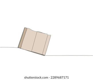 Large open notebook, book one line colored art. Continuous line color drawing of book, library, education, school, study, literature, paper, textbook, knowledge, read, learn, page, reading.