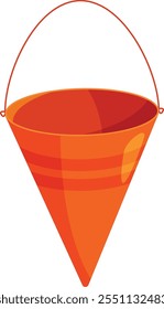 A large orange cone with a handle