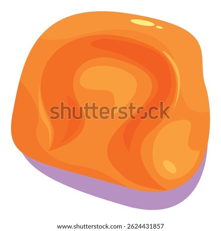 Large orange healing crystal is casting a purple shadow