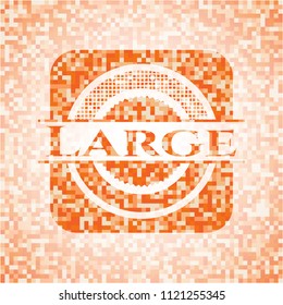 Large orange mosaic emblem with background
