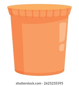Large orange plastic container with a blank label, perfect for storing food or other household items