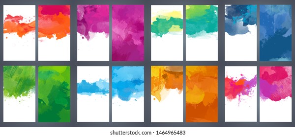 large pack set of bright vector colorful watercolour background valuable for any project where a platter of colour makes the difference for poster booklet or advertising color water white innocent sta