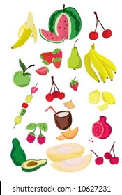 large page of fresh fruits isolated