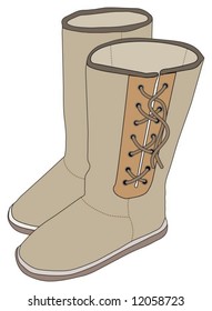 Large pair of comfortable sheepskin boots