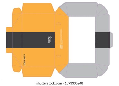 large paper lunch box modern packaging design with Die-cut Template