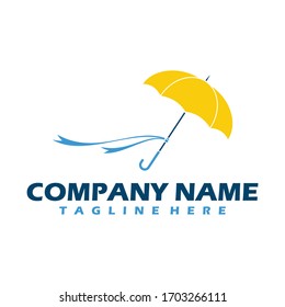 Large parasol for outdoor space. Beach umbrella. Logo design template element. Vector Illustration, Logotype Sun protective umbrella for beach icon isolated on white background.