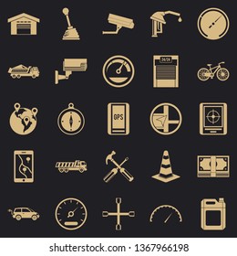 Large parking icons set. Simple set of 25 large parking vector icons for web for any design