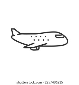 Large passenger airplane, linear icon. Line with editable stroke