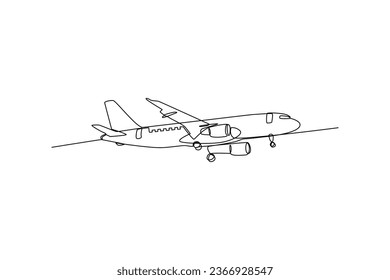 Large passenger plane, Plane icon vector, solid illustration, pictogram isolated on white. Minimalism concept one line draw graphic design vector illustration of plane.