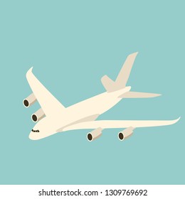 large passenger plane, vector illustration, flat style