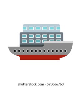 Large passenger ship icon isolated on white background vector illustration
