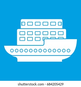 Large passenger ship icon white