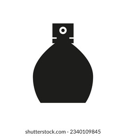 Large perfume bottle silhouette. Vector in simple minimal style and flat design.
