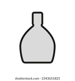 Large perfume bottle. Vector icon in line outline style and flat design.